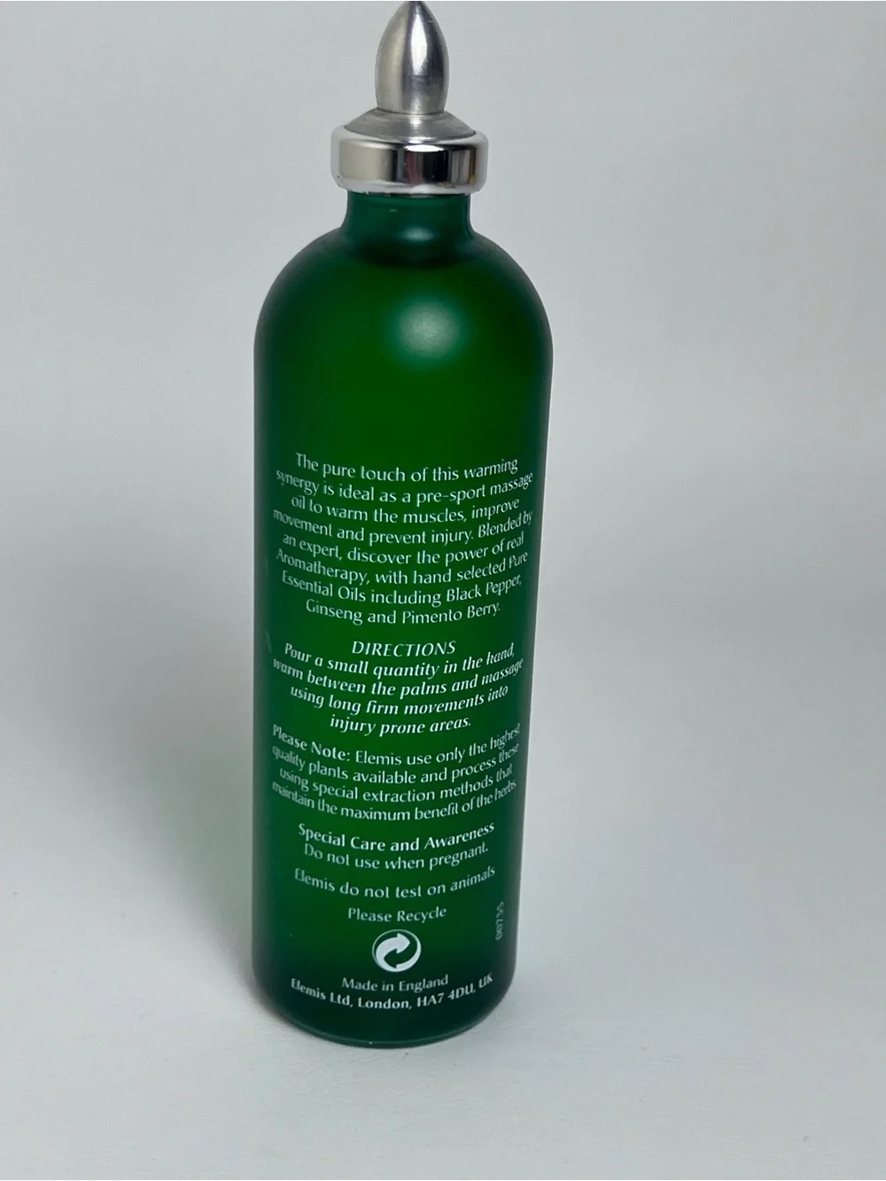 Elemis Muscle Warming Sports Rub Aromapure 3.3 fl oz Green Bottle NEW Relax